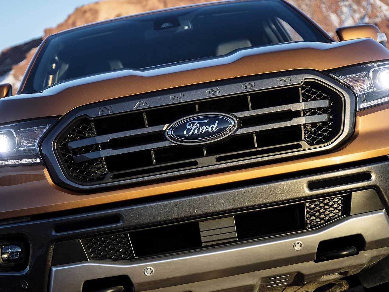 Acima detalhe da Ford Ranger 2019 comercializada nos EUA