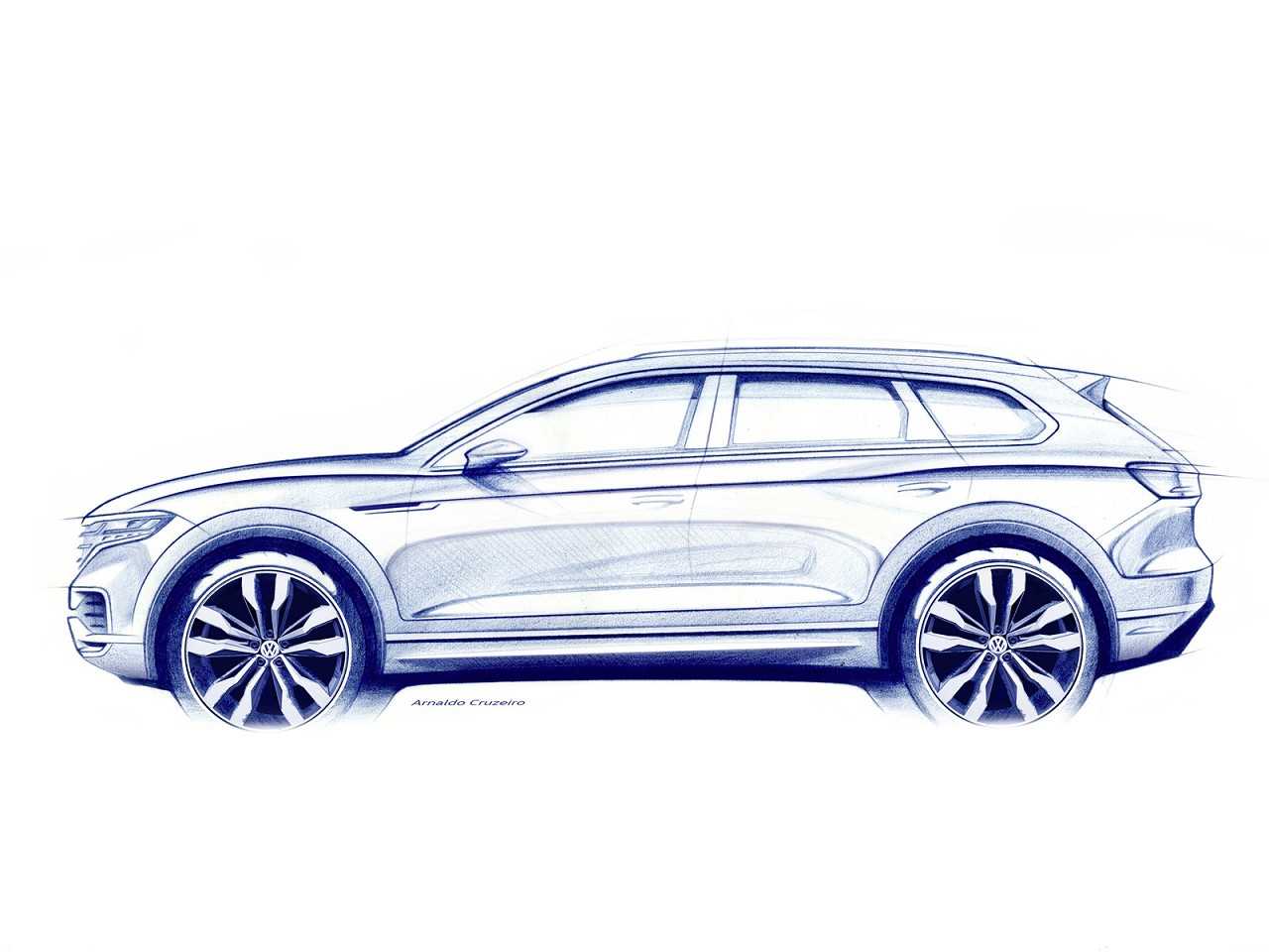 Acima a primeira ilustrao do novo Touareg 2019 revelada pela VW