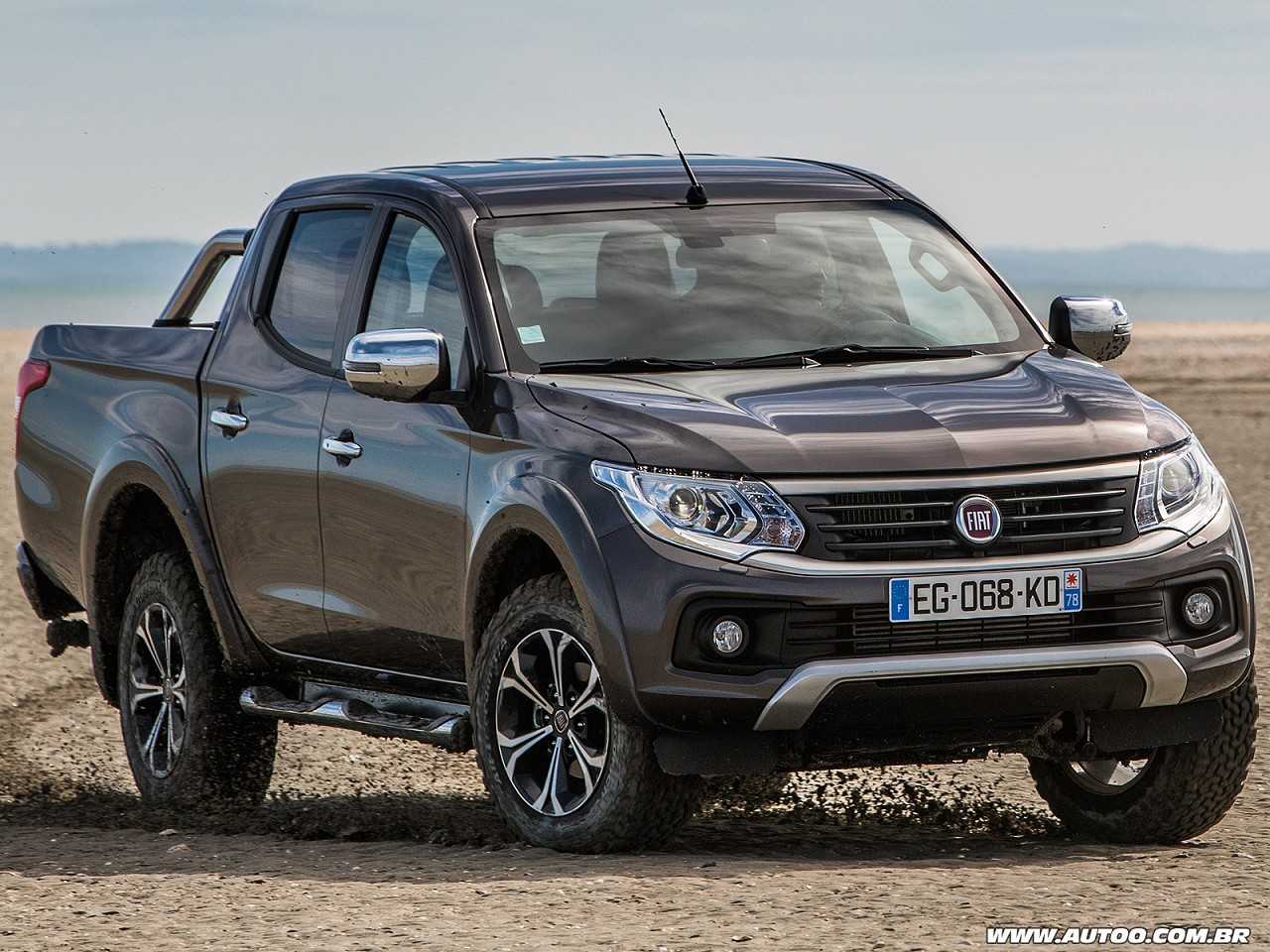 Acima a Fullback, picape mdia que a Fiat comercializa em mercados como o europeu e  baseada na Mitsubishi L200 Triton