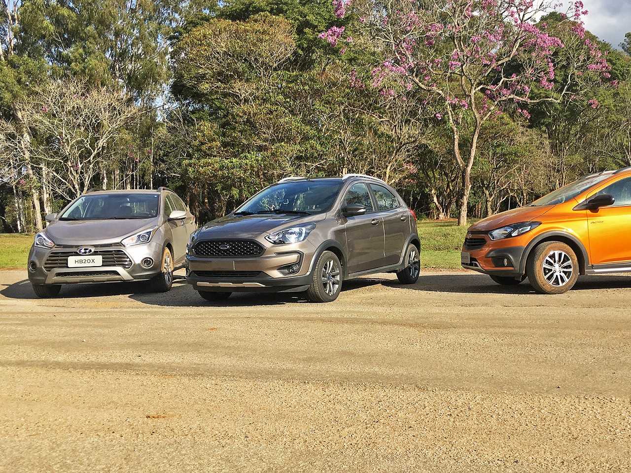 Novo Ford Ka Freestyle versus HB20X e Onix Activ