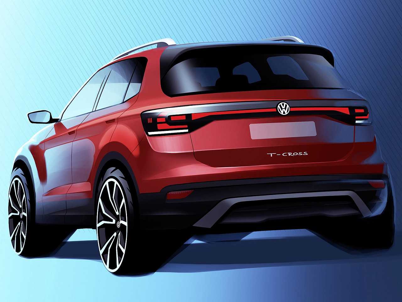 Primeira ilustrao oficial do Volkswagen T-Cross, SUV compacto que ser?fabricado no Brasil