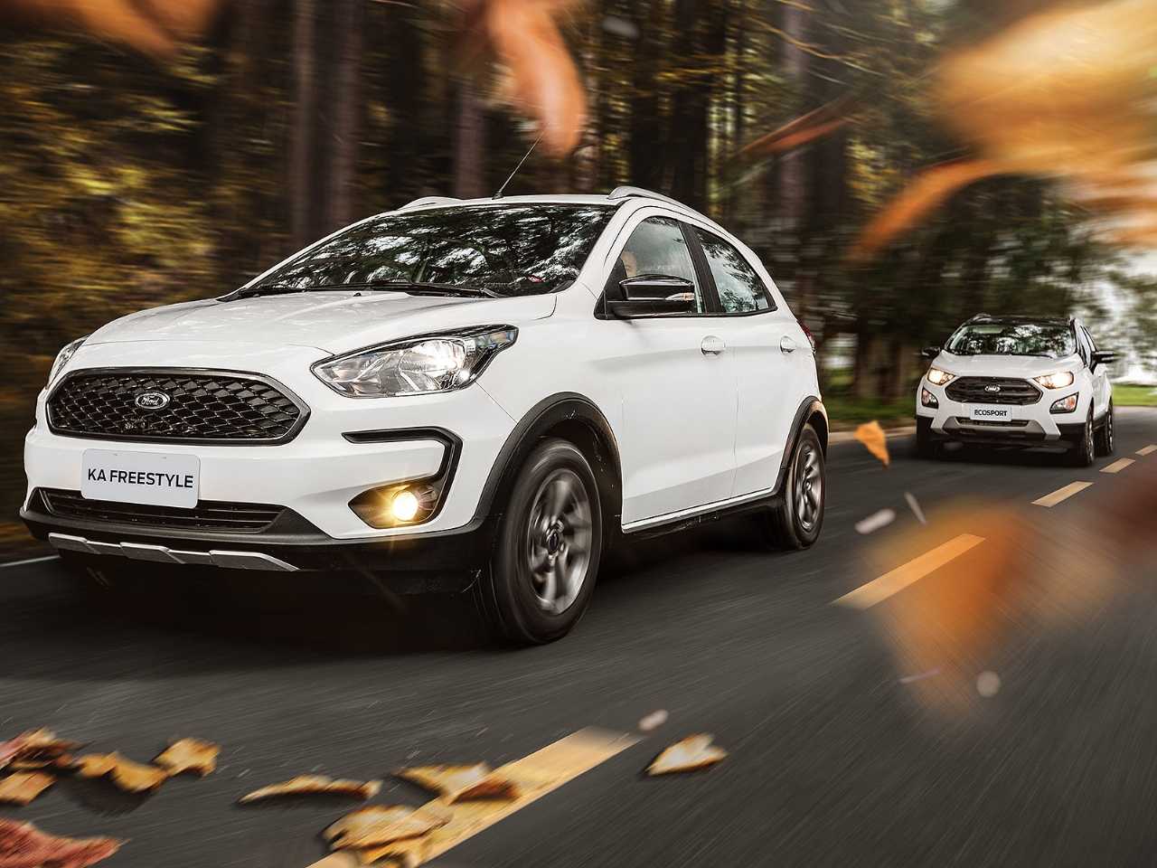 Acima a linha 2020 de Ford Ka FreeStyle e Ford EcoSport FreeStyle