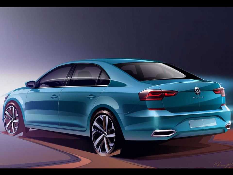 Ilustração do futuro Volkswagen Polo Sedan russo