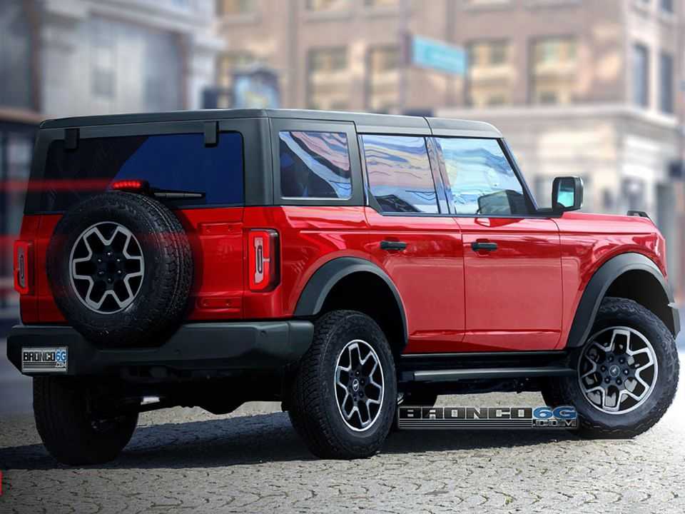 Projeção para uma das opções de carroceria do novo Ford Bronco 2021