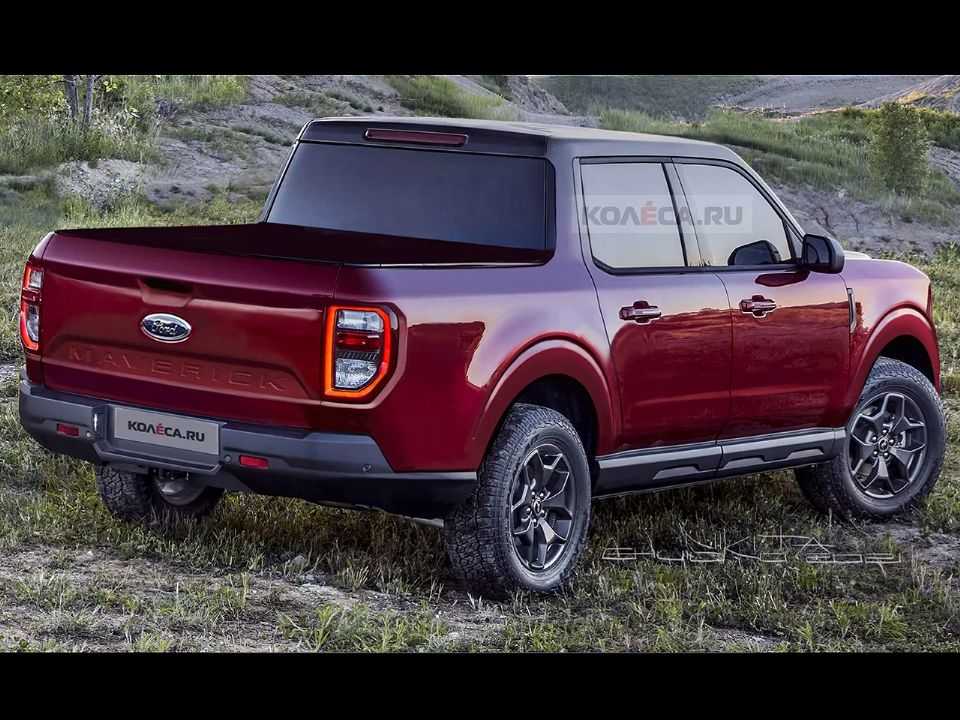 Projeção do site russo Kolesa antecipando a picape compacta-média Ford Maverick