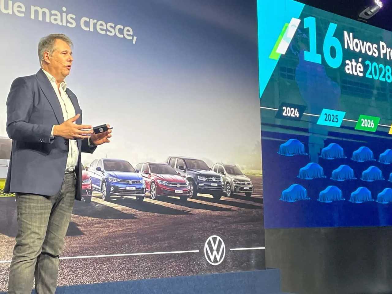 Presidente da VW do Brasil, Ciro Possobom, durante anncio dos novos investimentos da fabricante no pas