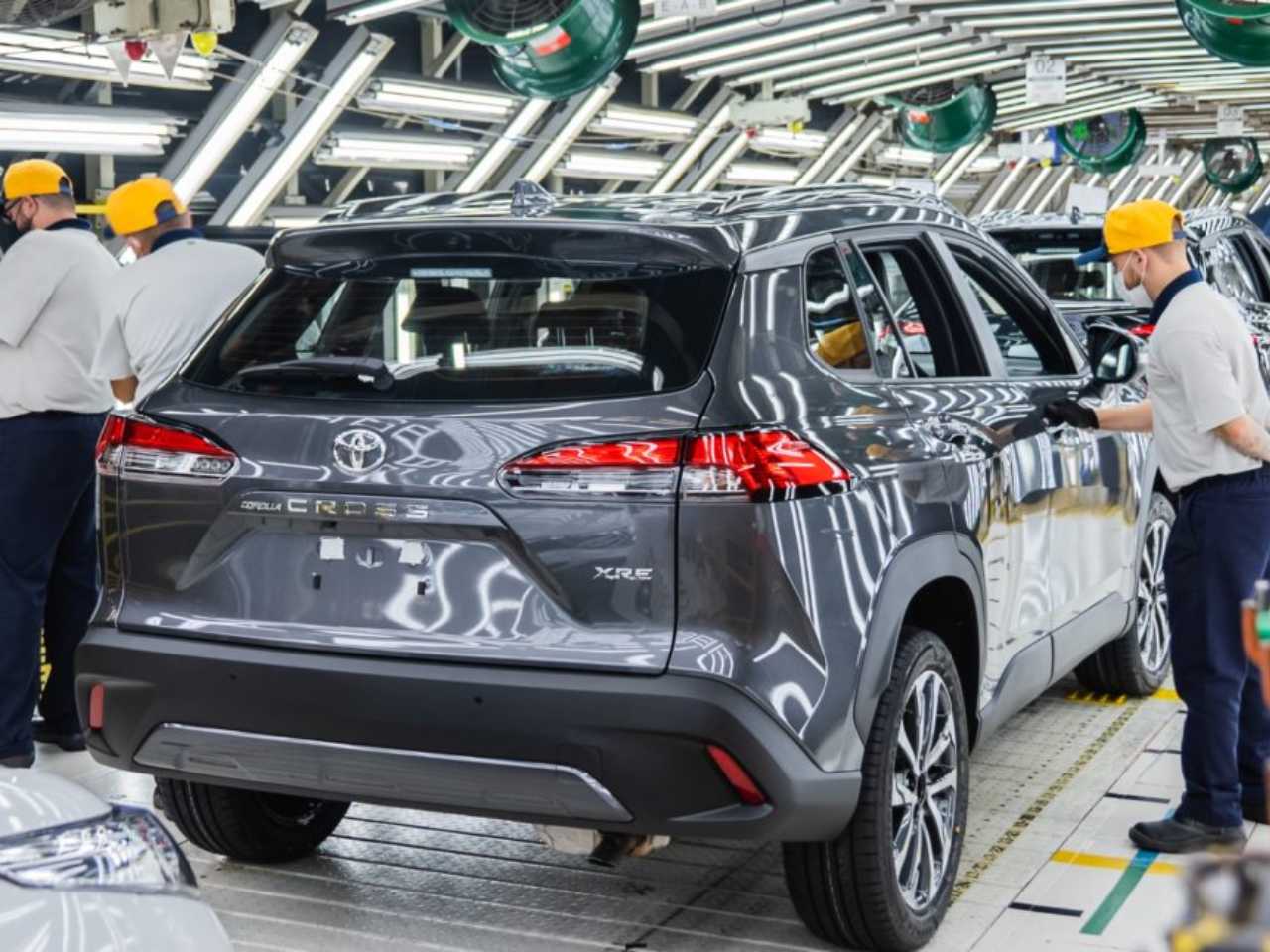 Toyota Corolla Cross na linha de montagem da unidade de produo da marca japonesa em Sorocaba (SP)