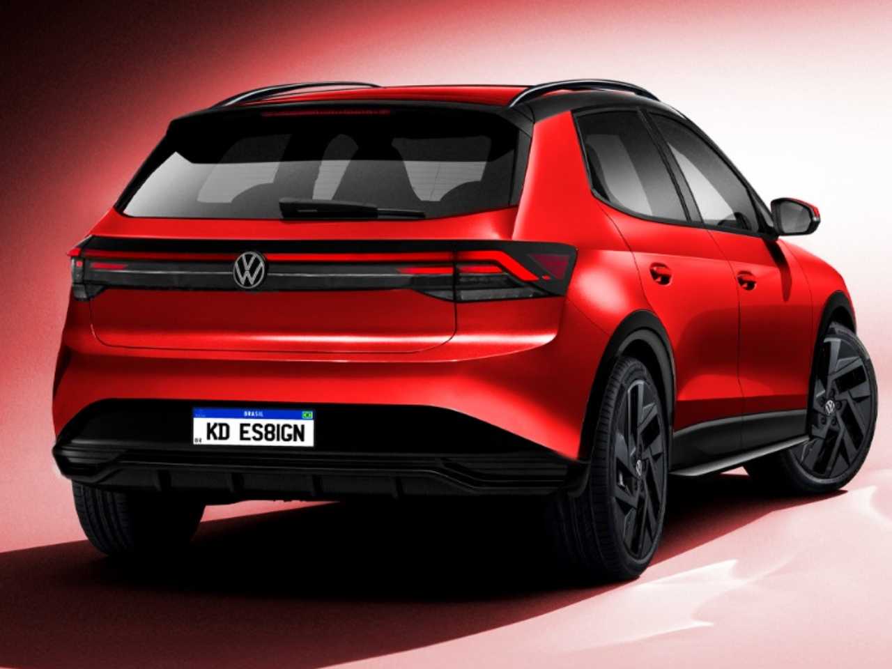 Traseira do novo modelo da Volkswagen terá uma barra luminosa entre as lanternas